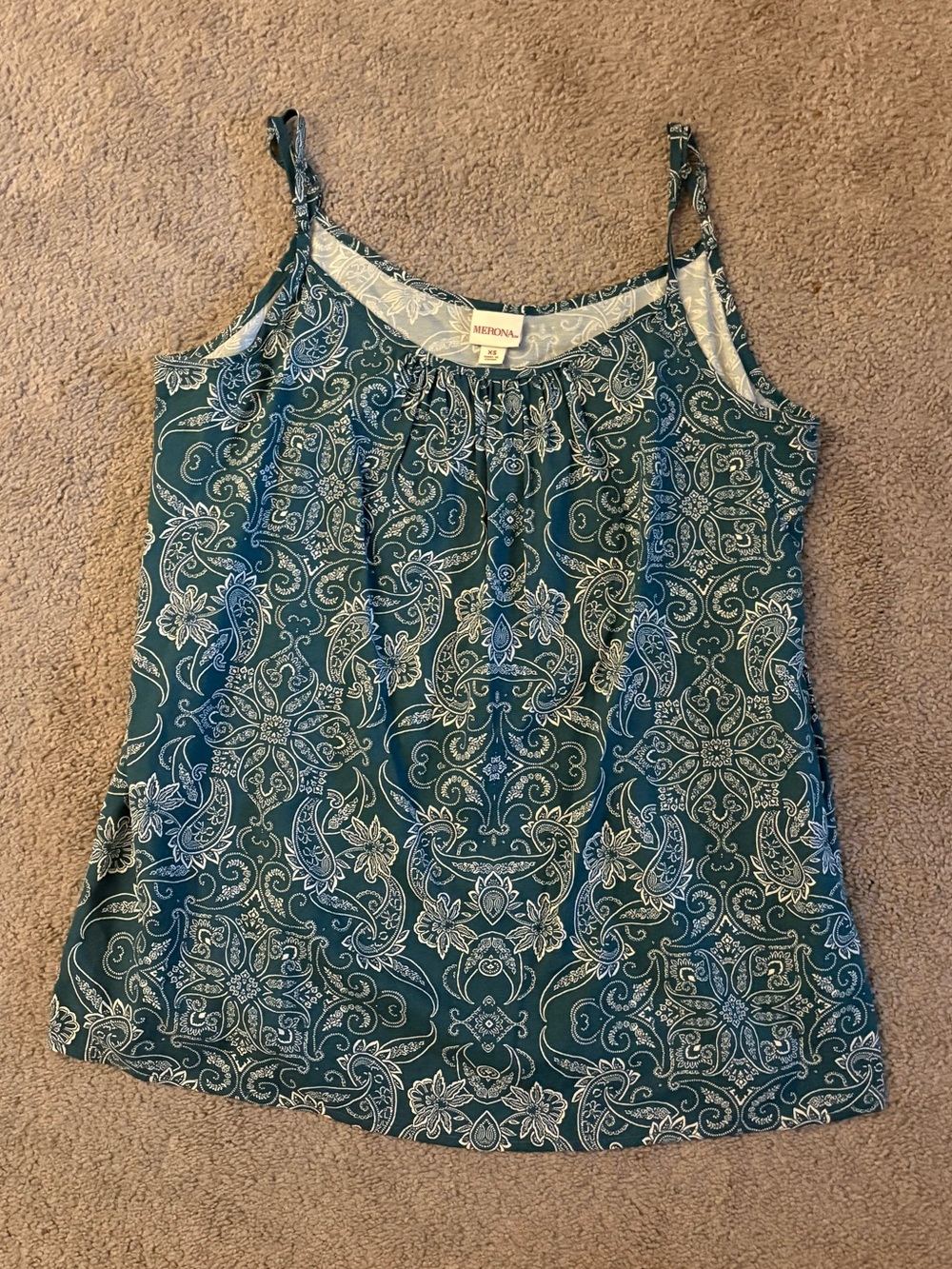 Merona Teal Paisley Spaghetti Strap Camisole
